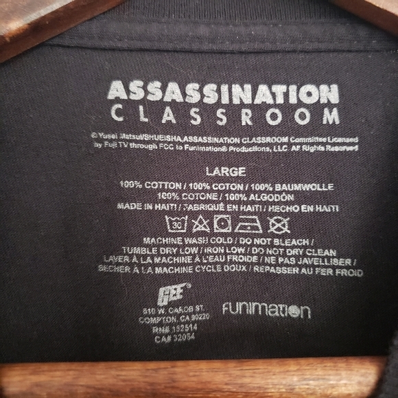 Assassination Classroom Koro Sensei Angry Graphic Crewneck T-Shirt Mens Large - Picture 3 of 5